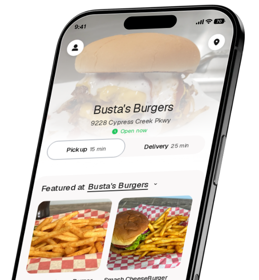 Busta's Burgers app preview