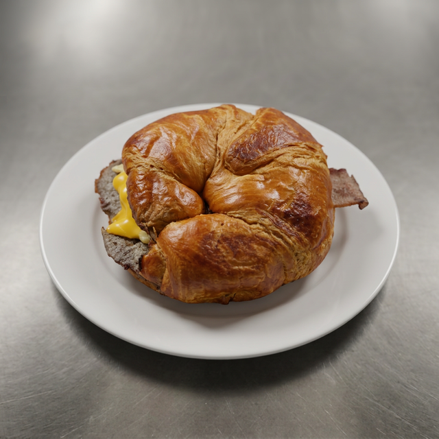 Steak, Egg, and Cheese Croissant.