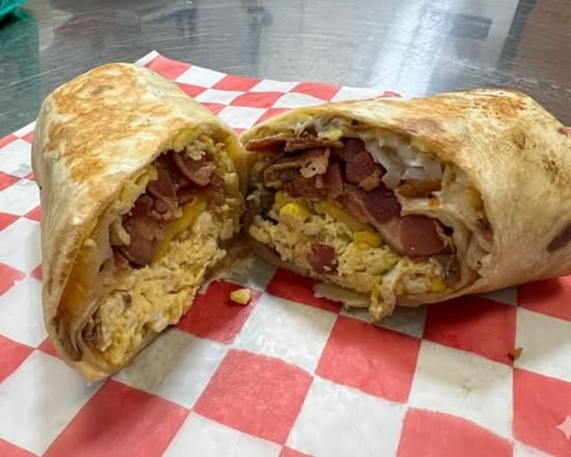 Big Chorizo, Egg, and Potato Burrito.