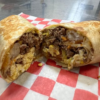Big Steak, Egg, and Potato Burrito