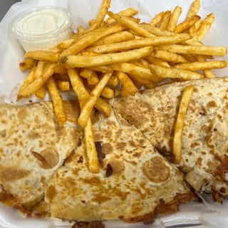 Bacon Ranch Chicken Quesadilla & Fries